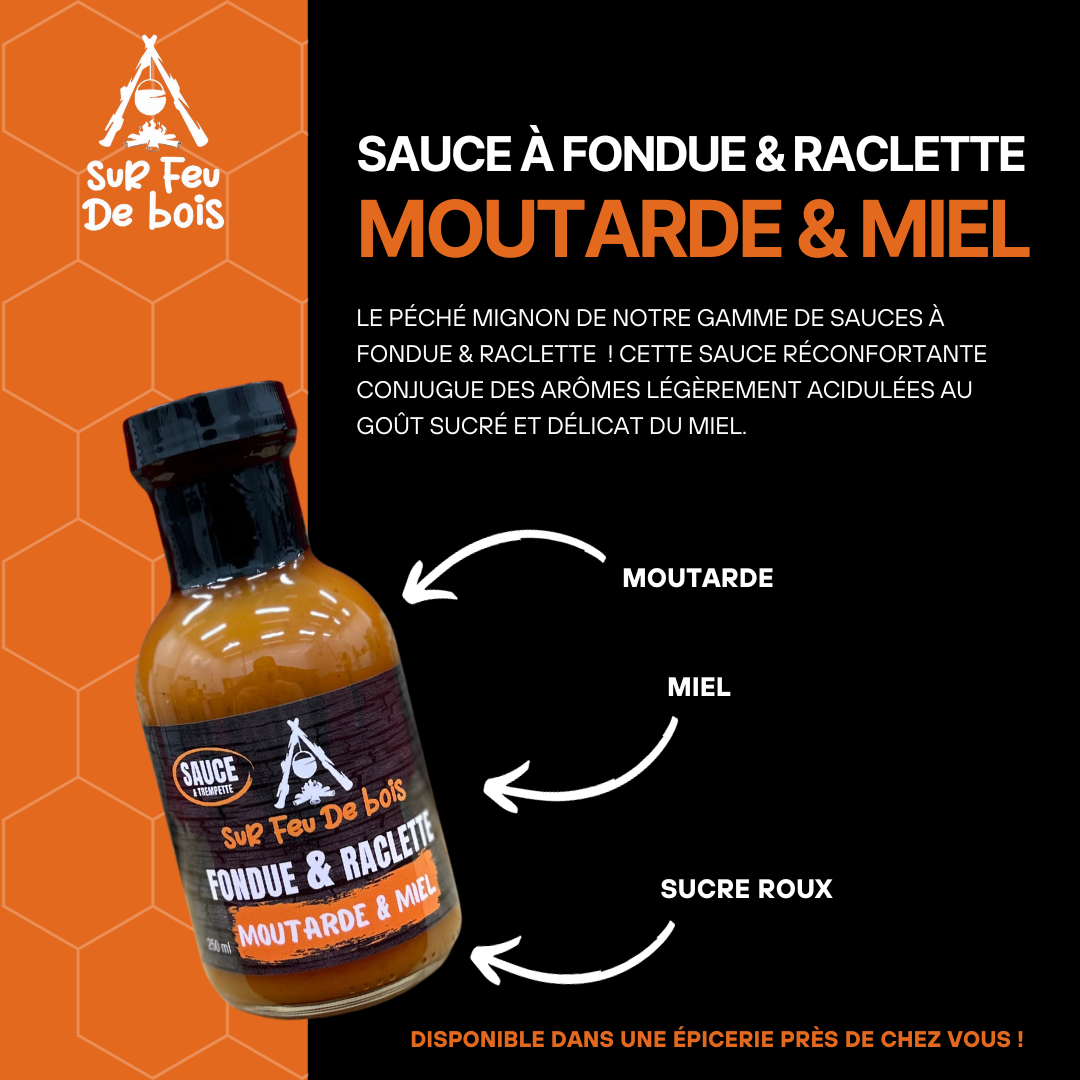 Sauce fondue & raclette Moutarde et Miel 250ml